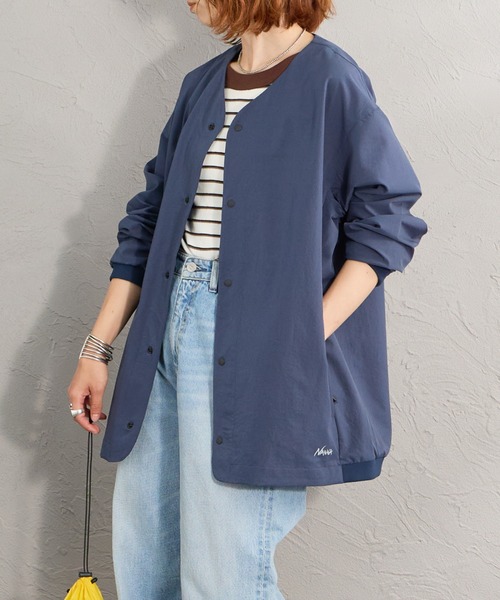 カーディガン 「NANGA/ナンガ」 DotAir COMFY ノーカラー カーディガン レディース メンズの画像