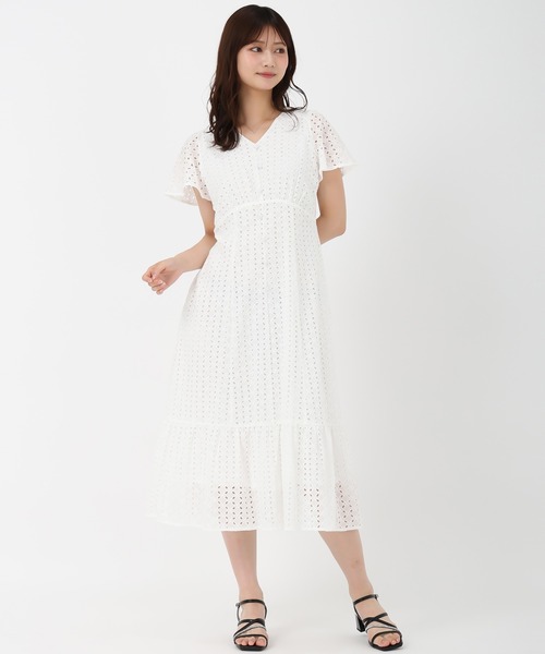 「MISCH MASCH」 半袖ワンピース M ホワイト レディース_画像2