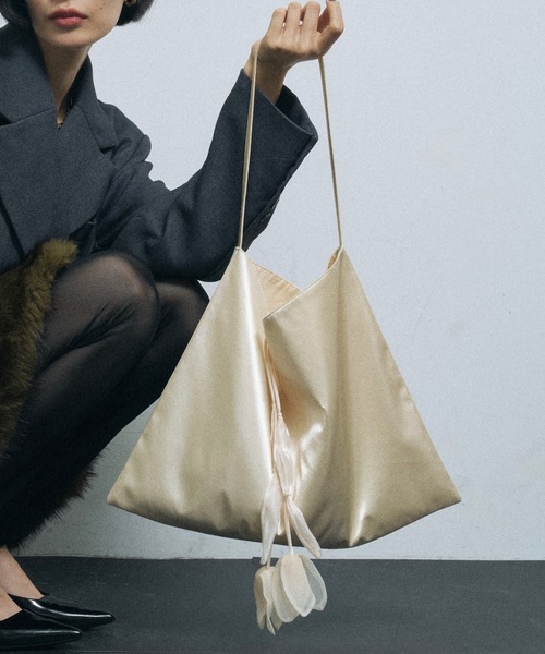 ハンドメイド　チューリップバッグ トートバッグ 大きめ Tulip bag / チューリップバッグ レディース