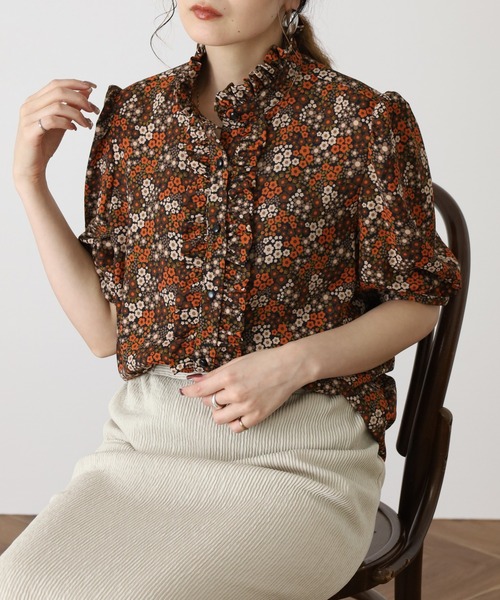 Orla Kiely（オーラカイリー） ブラウス シャツ 夏 半袖 ディッツィー 