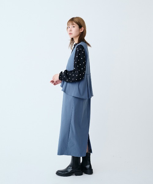 ジャンパースカート リブ　イン　コンフォート　きちんと見えて実はのびのび！　すっきり華やかペプラムジャンスカ | Live in comfort | 05