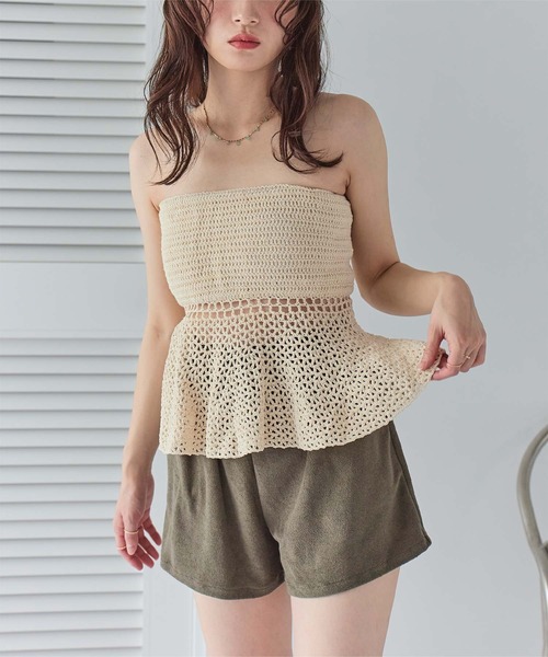 【SEA DRESS】水着　erme SEA DRESS 水着 ペプラムクロシェビキニ/水着 レディース