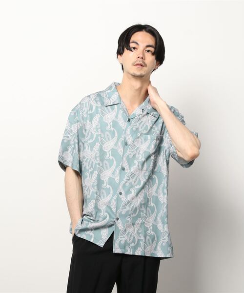 シャツ ブラウス メンズ Oversize Drop shoulder Patterned shirt/オーバーサイズ ドロップショルダー 総柄 半袖｜zozo｜24