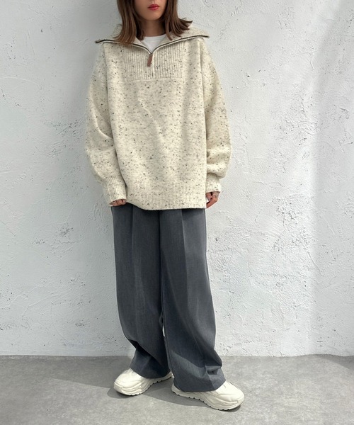ネップヤーンハーフジップニット【ZOZOTOWN限定アイテム】 apres jour（アプレジュール）の「ネップヤーンハーフジップニット