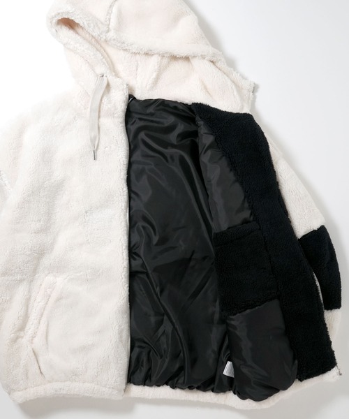 コート ジャケット 両面シャギーフリース BIGシルエット ZIPパーカー