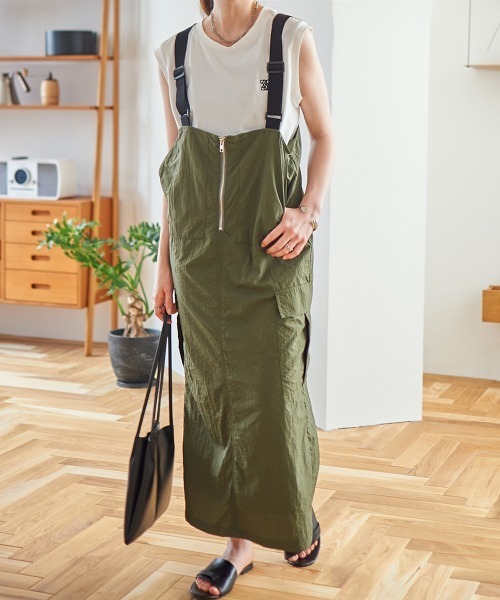 ジャンパースカート ミリタリージャンパースカート(裏地付き