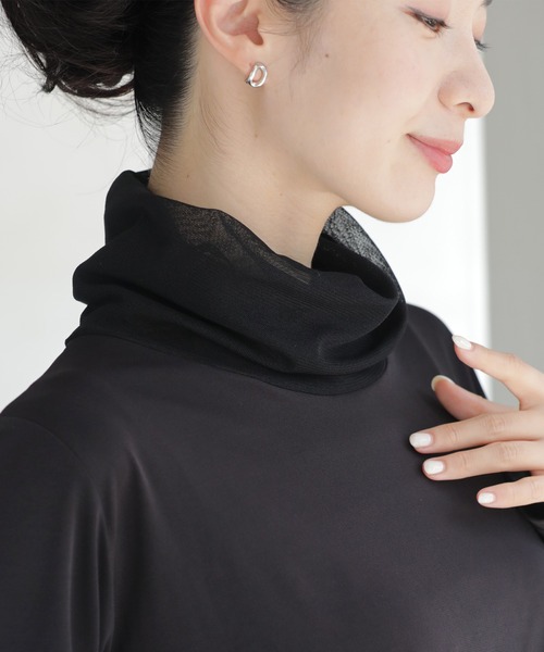 tシャツ 首ぴたッ苦手さん ふんわりシルエットシアーのネックインナー レディース