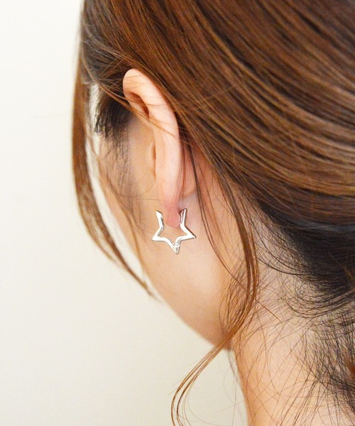 【ちーころさん専用】STAR JEWELRY 星型 フープ ピアス セット ステンレス フープピアス 星 2色 [e386] | お洒落なレディース