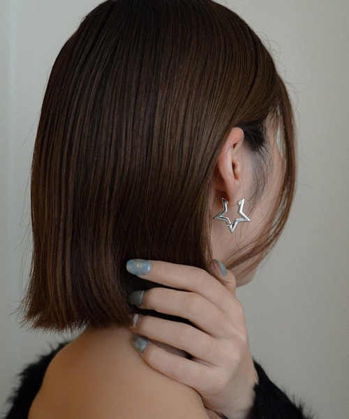 styiro ピアス ニッケルフリー 星 スターフープピアス