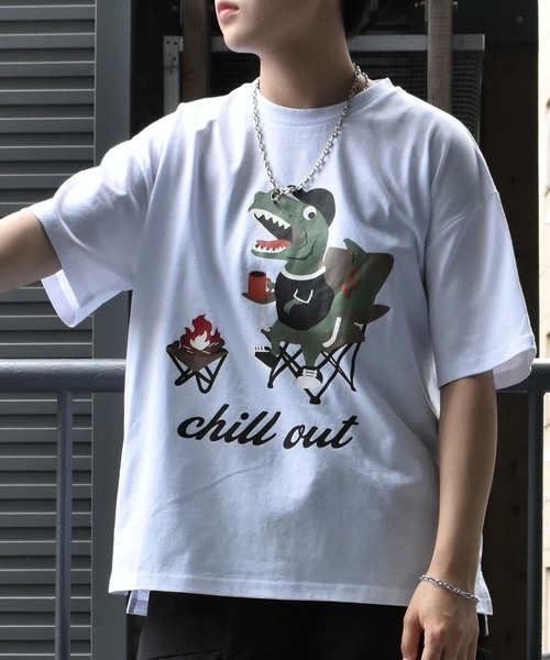 Starting Over tシャツ dinosaur print T-shirt/オーバーサイズ