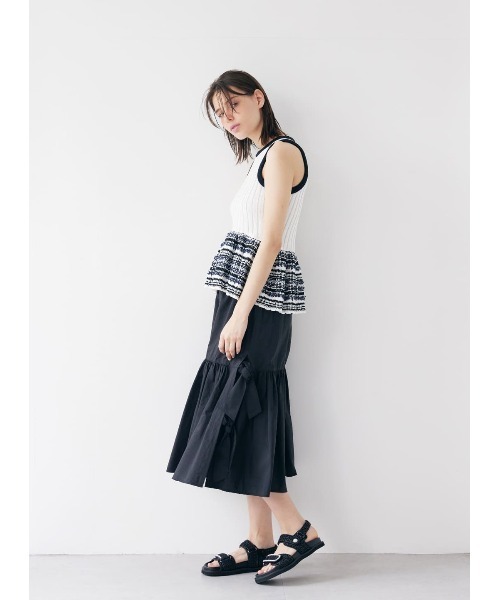COEL（コエル） スカート サイドリボンスリットスカート : ZOZOTOWN