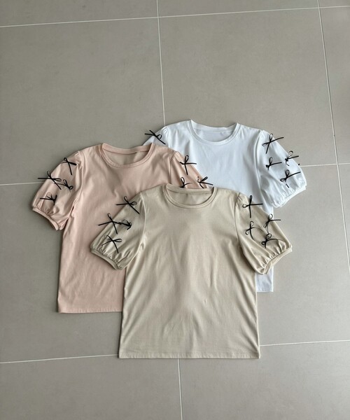 Feroux tシャツ Tシャツ 「洗える」ランダムリボン カットソー 