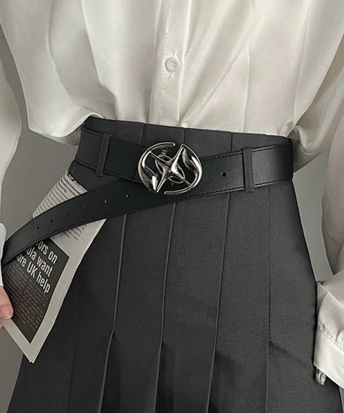 黒 ブラック ファー ベルト メタルバックル y2k 平成 Double Fur Belt ” Black ファーベルト y2k - メルカリ