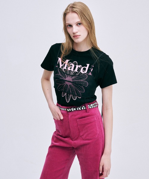 Mardi Mercredi tシャツ SLIM TSHIRT FLOWERMARDI レディース
