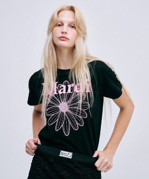 tシャツ SLIM TSHIRT FLOWERMARDI WASHING レディース Mardi Mercredi tシャツ SLIM TSHIRT FLOWERMARDI WASHING