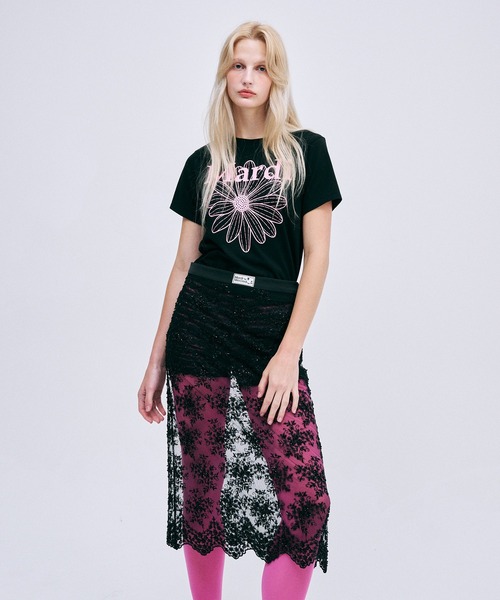 tシャツ SLIM TSHIRT FLOWERMARDI レディース Mardi Mercredi tシャツ SLIM TSHIRT FLOWERMARDI レディース