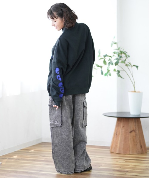 SANTACRUZ サンタクルーズ ハーフジップ トレーナー レディース ロゴ 刺繍 裏起毛 502243334 ムラサキスポーツ限定 SANTACRUZ サンタクルーズ ハーフジップ トレーナー レディース