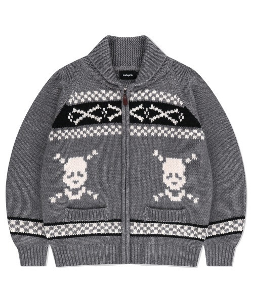 ニット セーター 「mahagrid/マハグリッド」 SKULL COWICHAN KNIT SWEATER/スカル カウチン ニットセーター レディ mahagrid/マハグリッド』 SKULL COWICHAN KNIT SWEATER/スカル