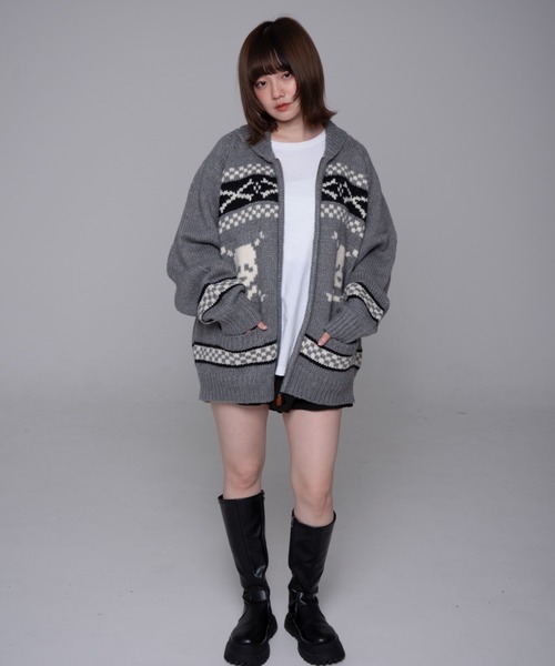 MAHAGRID（マハグリッド） ニット セーター SKULL COWICHAN KNIT