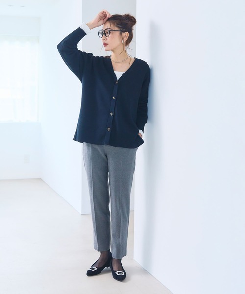 CROSS FUNCTION ニット セーター 「洗える・タンブル乾燥可」ダブル  