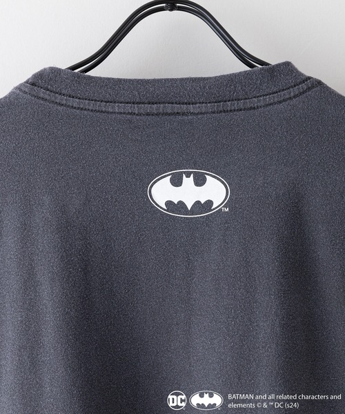 UNIT（NIXON） tシャツ 「BATMAN/バットマン」パウダーブリーチ加工