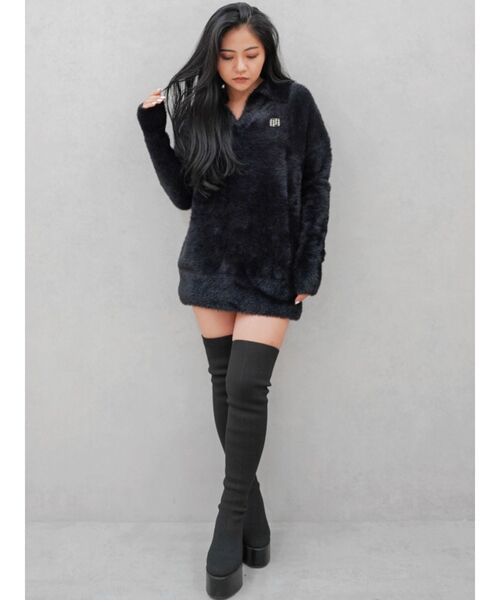 GYDA（ジェイダ） ニット セーター GYGYプレートシャギーポロニット