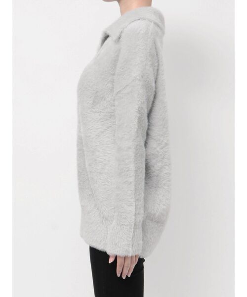 ニット セーター GYGYプレートシャギーポロニットチュニック レディース GYDA ニット セーター GYGYプレートシャギーポロニット