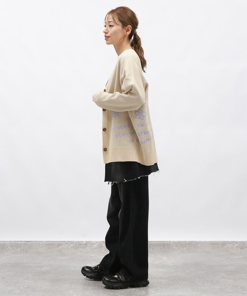 LAKOLE（ラコレ） カーディガン ラフタッチVネックジャガード