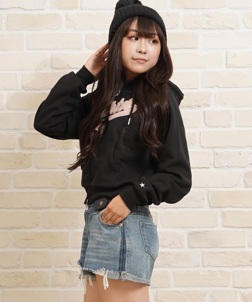 STARTER BLACK LABEL パーカー サガラ刺繍ワッペン ショート丈
