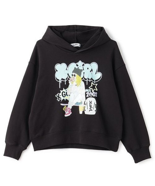 パーカー　子供服 X-girl Stages パーカー ガールイラストパーカー キッズ 子供服