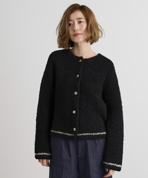 Curensology ブークレニットジップカーディガン美品 Curensology ブークレニットジップカーディガン美品