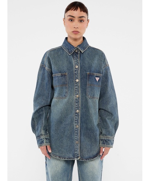 ブラウス シャツ GUESS Originals Carpenter Oversize Shirt 長袖 シャツ レディース レディース