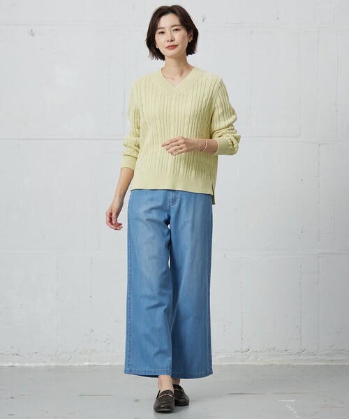 ニット セーター 「洗える」GIZA MERCERIZE COTTON ケーブル ニット レディース 洗える】GIZA MERCERIZE COTTON ケーブル ニット / J.PRESS