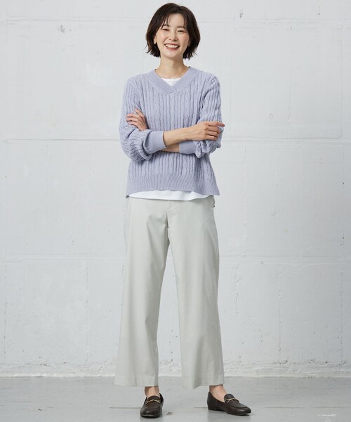 【洗える】GIZA MERCERIZE COTTON ケーブル ニット J.PRESS ニット セーター 「洗える」GIZA MERCERIZE COTTON