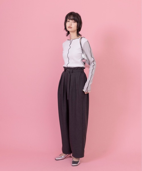 Eimee Law tシャツ チュールレイヤード配色メロウトップス