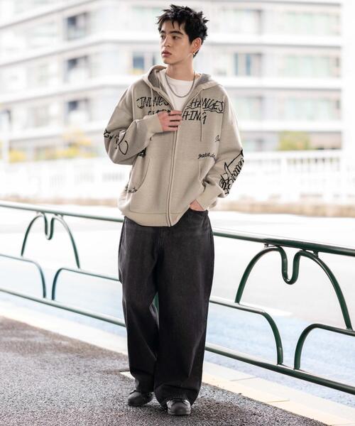 WEGO（ウィゴー） カーディガン WEGO/ジャガードグラフィックニットZIP