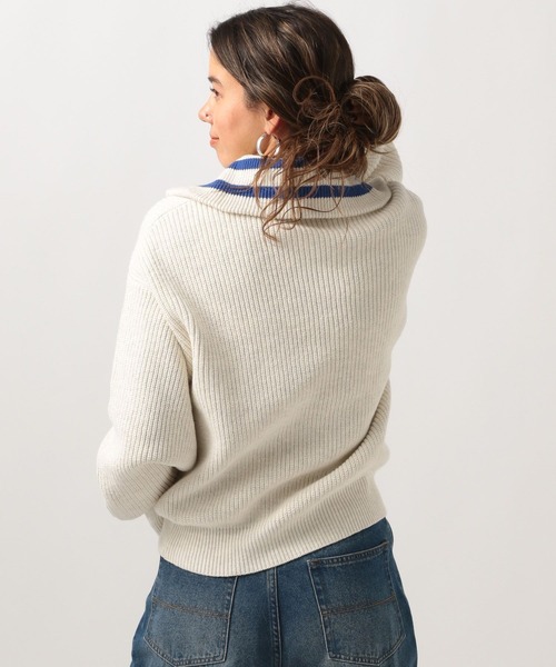 BAYFLOW（ベイフロー） ニット セーター ラインカラーハーフジッププル