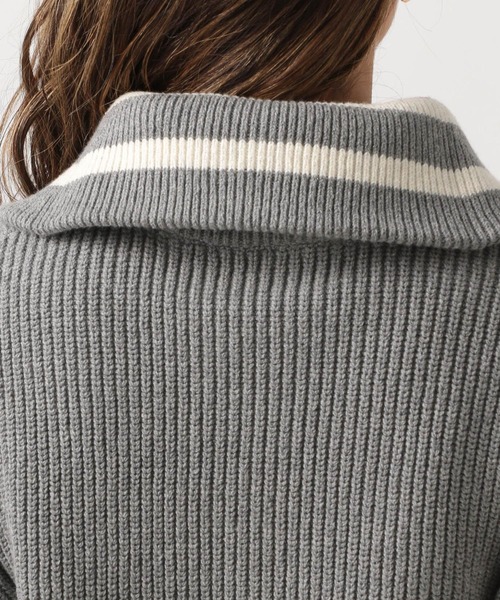 しわわ BAYFLOW（ベイフロー） ニット セーター ラインカラーハーフジッププル
