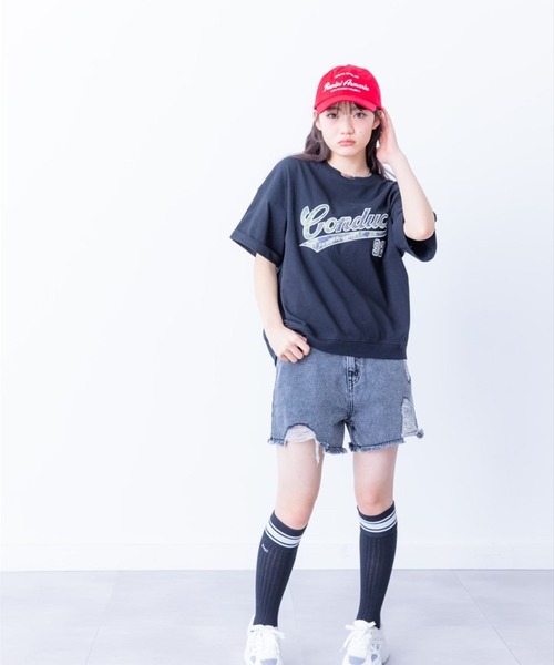 パンツ ダメージデニムショートパンツ キッズ 子供服 女の子 | repipi armario | 21