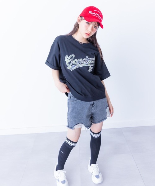 パンツ ダメージデニムショートパンツ キッズ 子供服 女の子 | repipi armario | 22