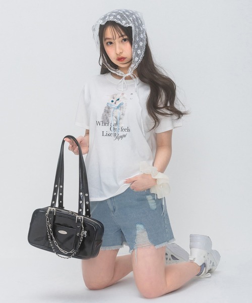パンツ ダメージデニムショートパンツ キッズ 子供服 女の子 | repipi armario | 24