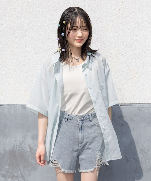 パンツ ダメージデニムショートパンツ キッズ 子供服 女の子 | repipi armario | 10