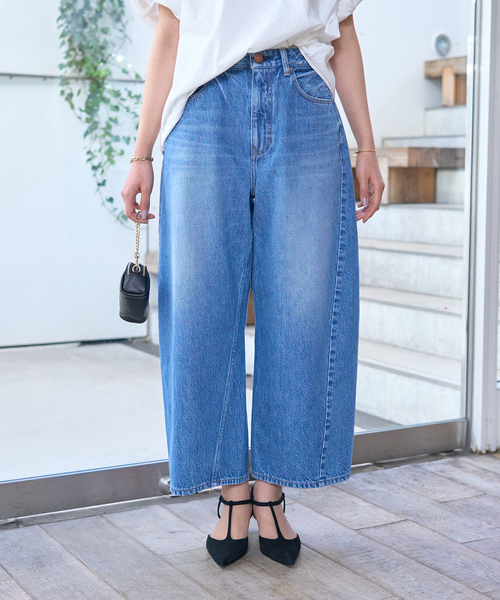 レッドカード　RED CARD ワイドデニムパンツ  カットオフ裾 美品　24 RED CARD TOKYO ジーンズ デニム デニムパンツ 「RED CARD