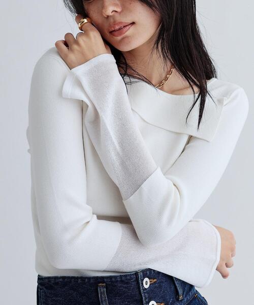INDIVI GALLEST ニット セーター シアーベルスリーブニット