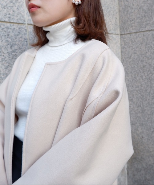 「sakishimatokyo」 ノーカラーコート FREE ブラック レディース_画像4