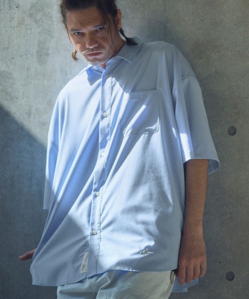 ブラウス シャツ 「ADAMPATEK/アダムパテック」ap embroidery short sleeve shirt/刺繍入りルーズ半袖シャツ レ ADAM PATEK シャツ ADAMPATEK/ap embroidery short sleeve shirt