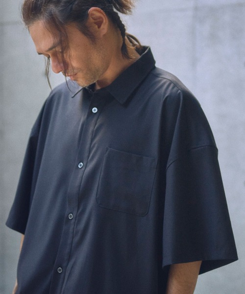ブラウス シャツ 「ADAMPATEK/アダムパテック」ap embroidery short sleeve shirt/刺繍入りルーズ半袖シャツ レ ADAM PATEK シャツ ADAMPATEK/ap embroidery short sleeve shirt