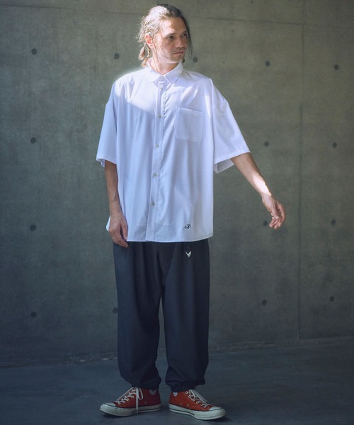 ブラウス シャツ ADAMPATEK/ap embroidery short sleeve shirt/刺繍入りルーズ半袖シャツ(AP2515027) ADAM PATEK シャツ ADAMPATEK/ap embroidery short sleeve shirt