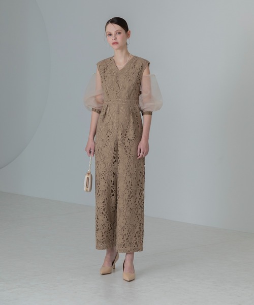 Leja パンツドレス 「LEJA」2WAYシアースリーブ花柄パンツドレス