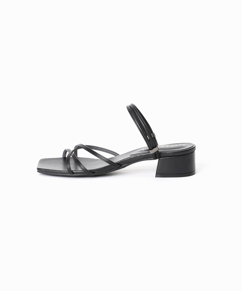 LE TALON スポーツサンダル〈black〉 LE TALON サンダル 「追加」3.5cmスクエア2WAYサンダル
